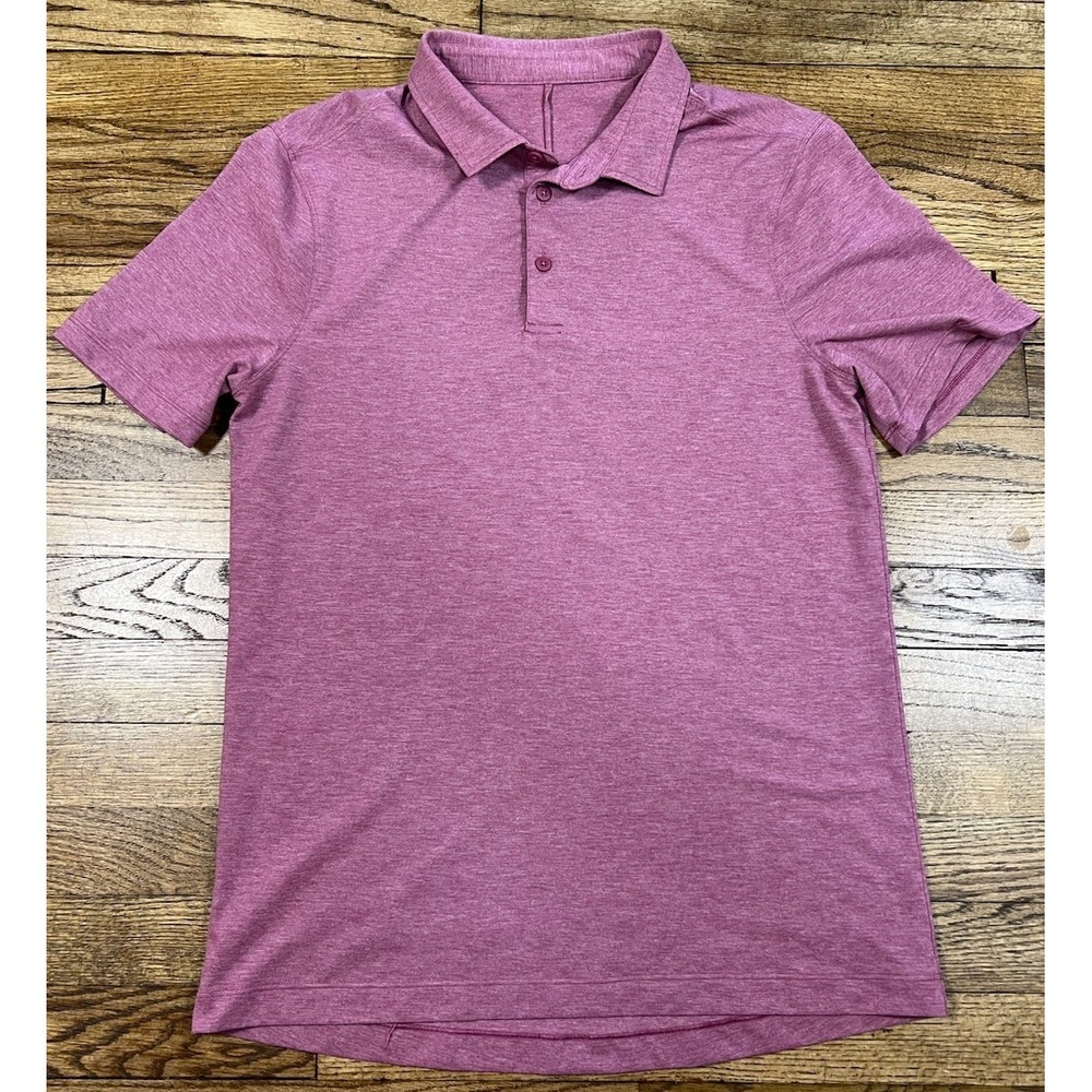 Lululemon Polo Golf Shirt Men's Size Medium Berry Short Sleeve Performance Polo